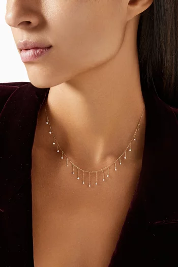 Ne La Foule Fringe 19 Diamonds Necklace in 18kt Gold