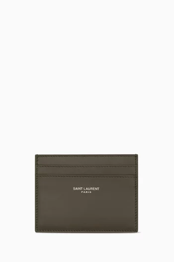 Logo Card Holder in Smooth Leather