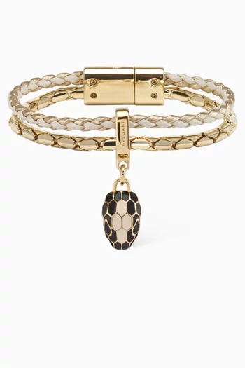 Serpenti Forever Bracelet in Braided Leather & Brass