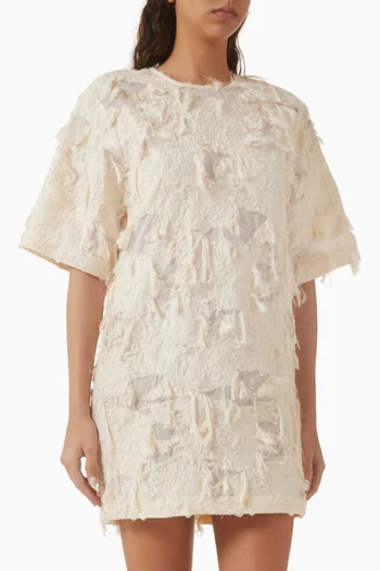 Nori Textured Mini Dress in Cotton Blend