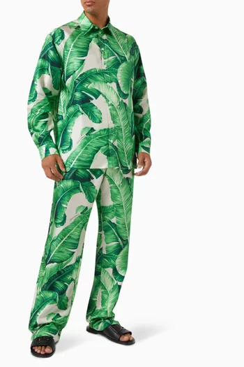 Banana Tree Print Shirt in Silk