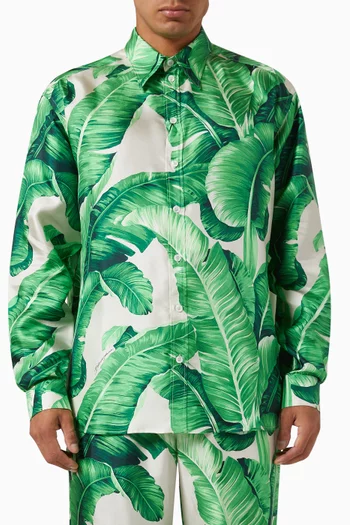 Banana Tree Print Shirt in Silk