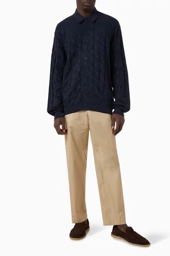 3D Logo Shirt in Silk-jacquard