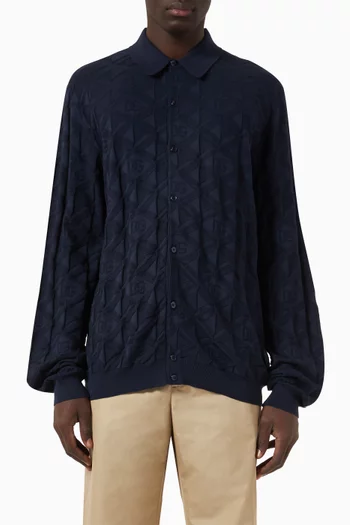 3D Logo Shirt in Silk-jacquard