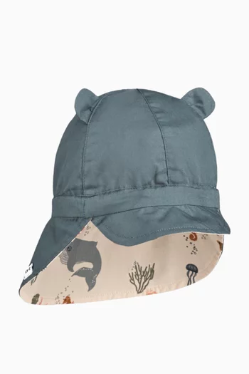 Gorm Bear Ears-embroidered Sun Hat in Organic Cotton