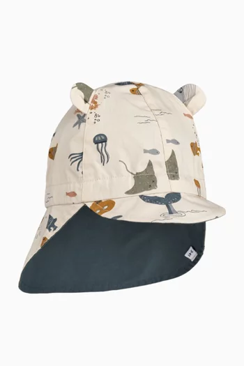 Gorm Bear Ears-embroidered Sun Hat in Organic Cotton