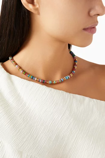 Miley Beaded Necklace in 18kt Gold-plated Sterling Silver