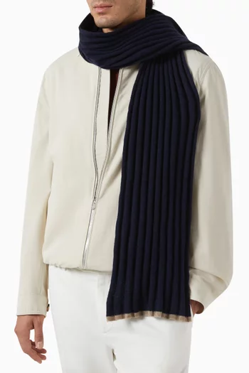 Ribbed Scarf in Cashmere