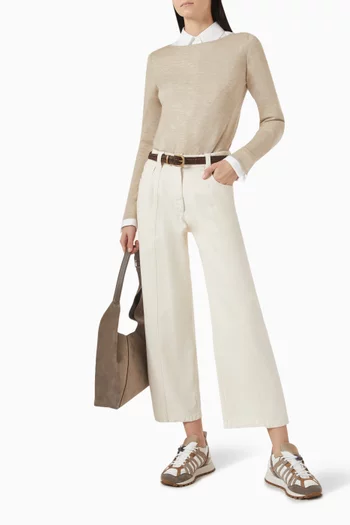 Boat-neck Sweater in Cashmere Blend