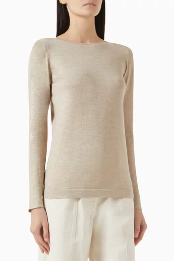 Boat-neck Sweater in Cashmere Blend