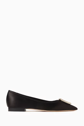 Lina 10 Brooch Ballet Flats in Satin