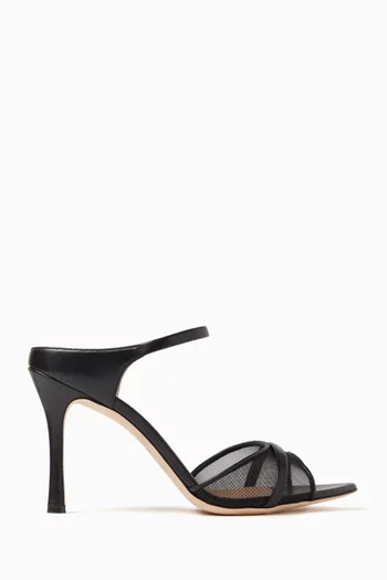 Una 90 Mules in Mesh and Leather