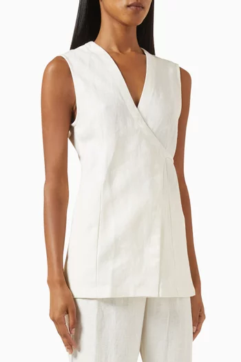 Lulea Wrap Vest in Linen