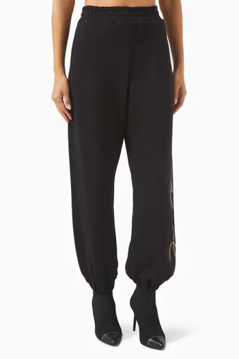 Rhinestone-logo Sweatpants in Cotton Blend