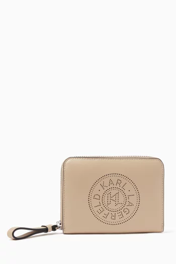 K/ Circle Zip Wallet in Leather
