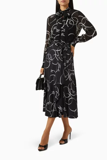 Bow Long-sleeve Blouse in Viscose