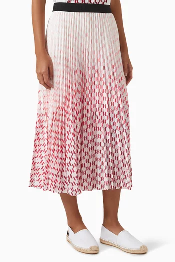 Degrade Pleated Midi Skirt in Recycled Polyester