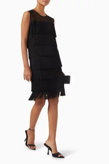Sleeveless Fringed Midi Dress