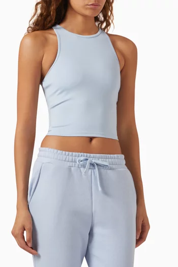 بلوزة قصيرة 2 في 1 بتصميم رياضي في الخلف قماش سوفتسكين 100