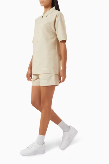 شورت 5 بوصة قطن وكتان