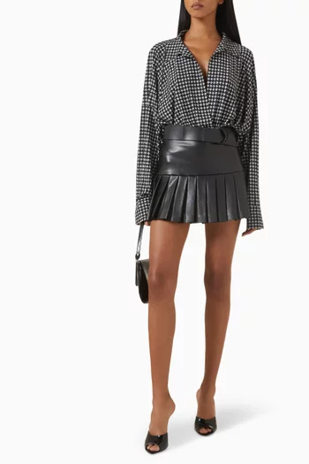 Super Oversized Boyfriend Shirt Bodysuit in Stretch Lycra