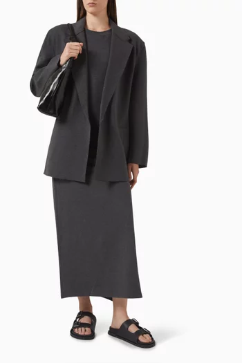 Oversized Single-breasted Jacket in Stretch Terry