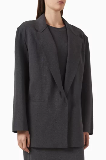 Oversized Single-breasted Jacket in Stretch Terry