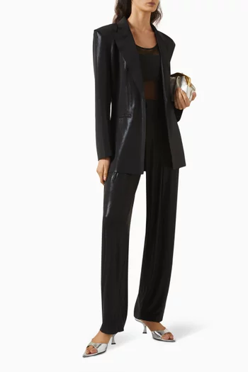 Single-breasted Jacket in Stretch Lamé