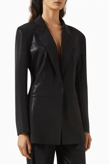 Single-breasted Jacket in Stretch Lamé