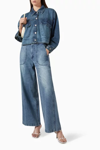 Amari Shirt Jacket in Denim