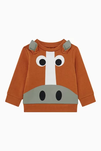 Horse Graphic Sweatshirt in Cotton
