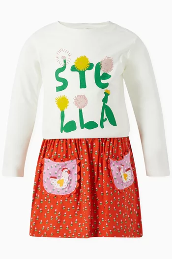 Floral-print Skirt in Viscose