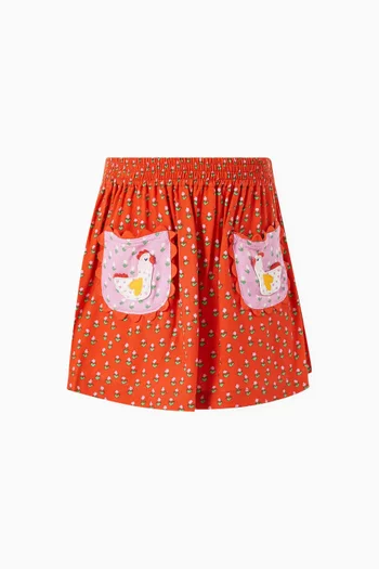 Floral-print Skirt in Viscose