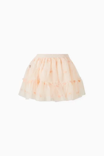 Heart Embroidered Skirt in Tulle