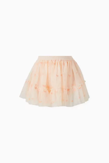 Heart Embroidered Skirt in Tulle