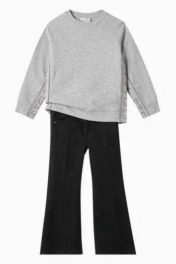 Flared Jeans in Cotton Denim