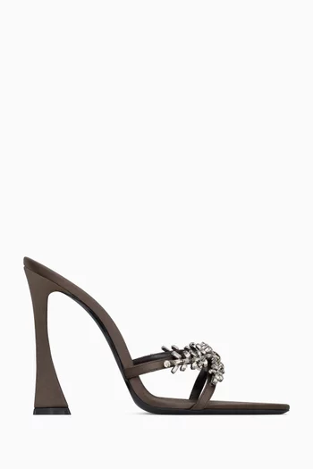 Liz 110 Embellished Mule Sandals in Satin-crepe