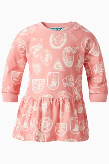All-over Printed Dress in Cotton-jersey
