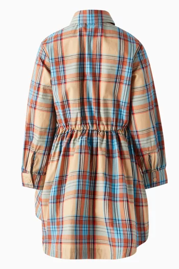 Plaid-check Shirt Dress in Cotton