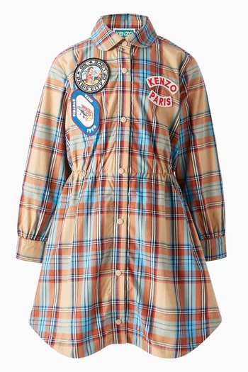 Plaid-check Shirt Dress in Cotton