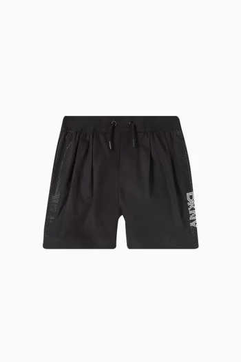 Crystal-embellished Logo Shorts in Cotton