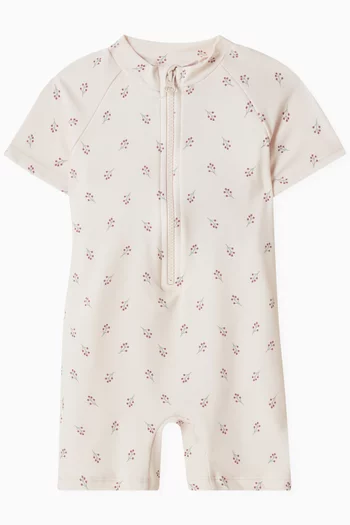 Berries One-piece Romper Swimsuit in Nylon
