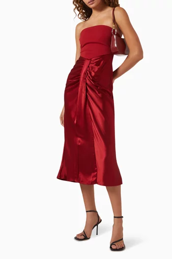 Wayfaring Midi Dress in Satin