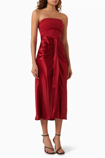 Wayfaring Midi Dress in Satin