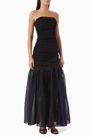Liya Maxi Dress in Viscose & Organza
