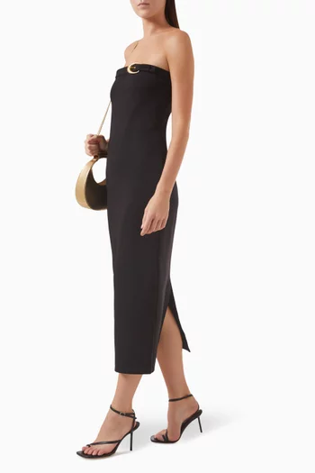 Beekman Strapless Midi Dress in Rayon Blend