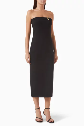 Beekman Strapless Midi Dress in Rayon Blend