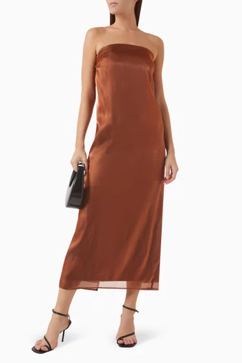 Casey Strapless Maxi Dress in Organza