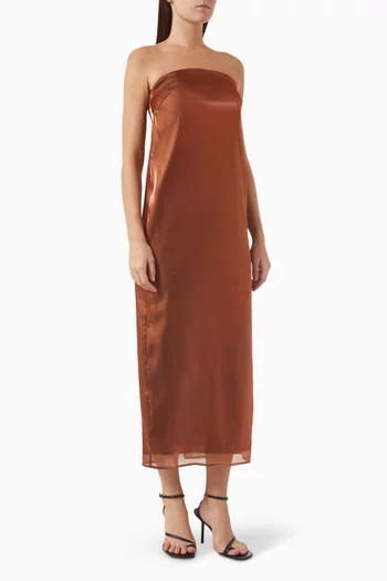 Casey Strapless Maxi Dress in Organza