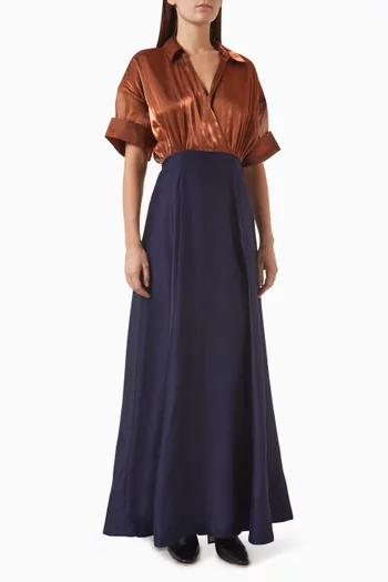 Shubert Maxi Dress in Organza & Silk Blend